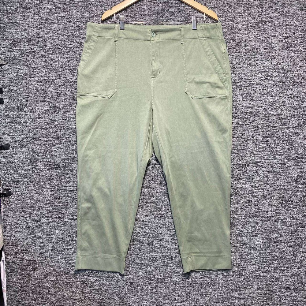 32 Degrees Cool Crop Pants Womens XL Green Stretch Utility Casual‎ Lightweight